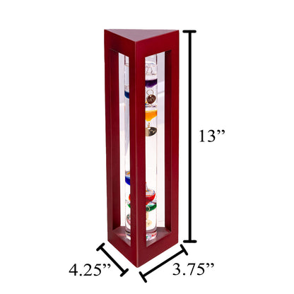 13" Galileo Thermometer, Black or Rosewood