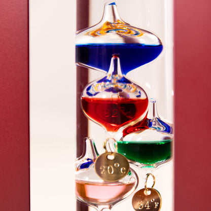 13" Galileo Thermometer, Black or Rosewood