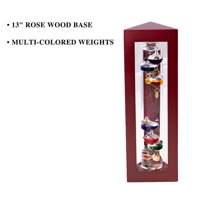 13" Galileo Thermometer, Black or Rosewood
