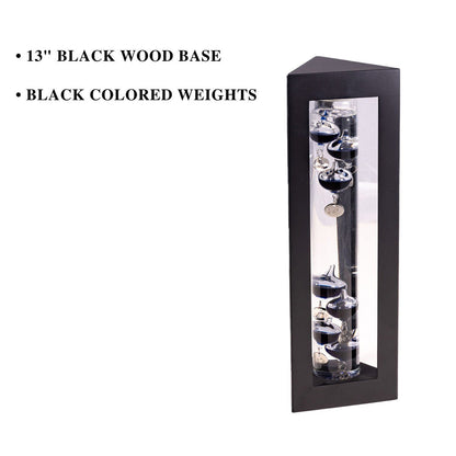 13" Galileo Thermometer, Black or Rosewood