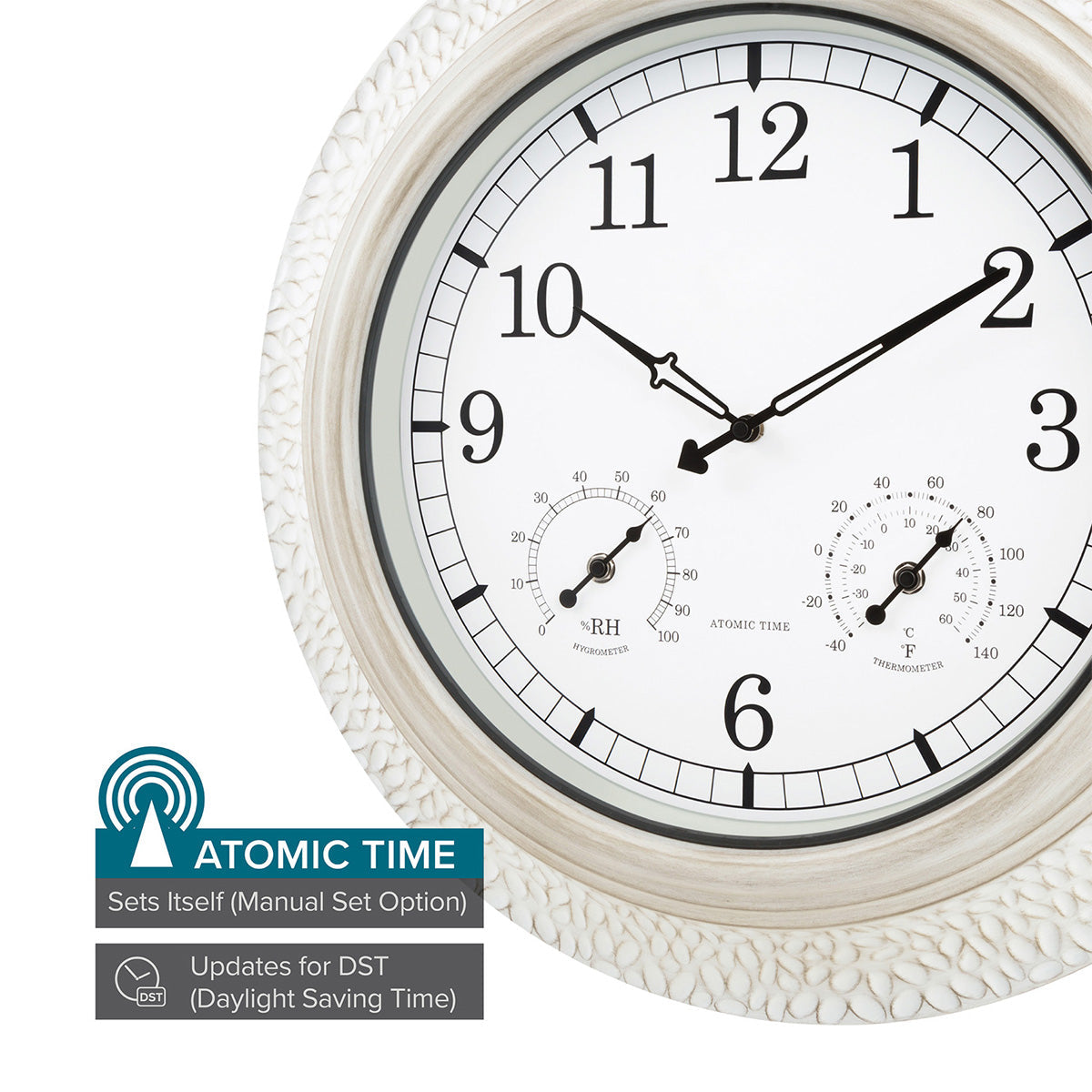 21'' Atomic Wall Clock with Temp & Humidity