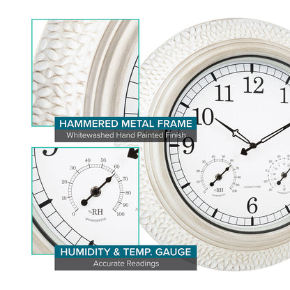 21'' Atomic Wall Clock with Temp & Humidity
