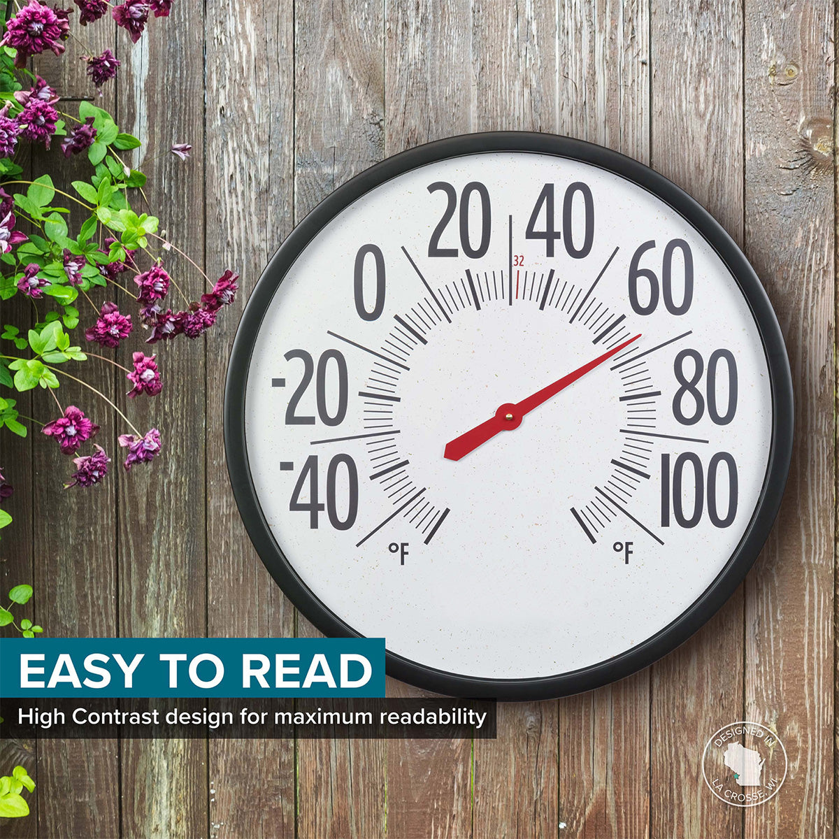 Oversized 22'' Outdoor Dial Thermometer