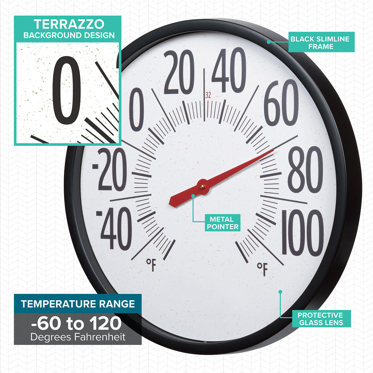 Oversized 22'' Outdoor Dial Thermometer