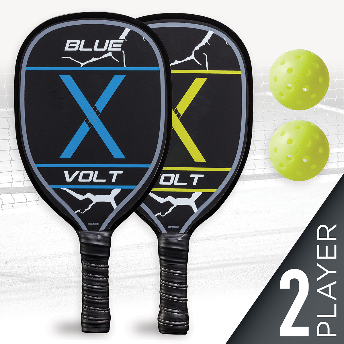 Wooden Pickleball Paddle Set for 2 Players