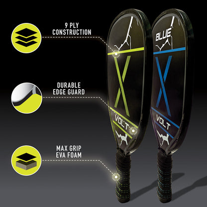 Wooden Pickleball Paddle Set for 2 Players