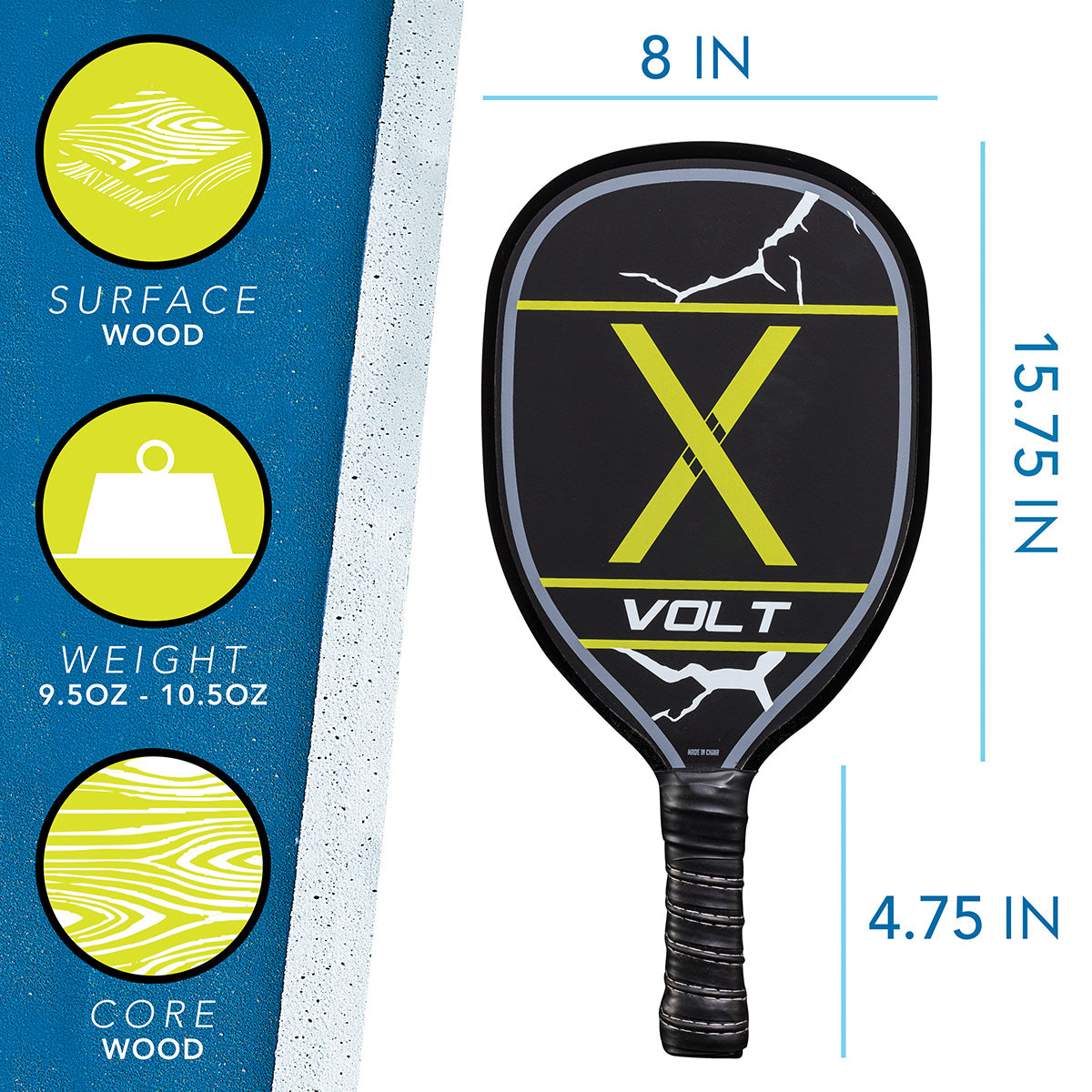 Wooden Pickleball Paddle Set for 2 Players