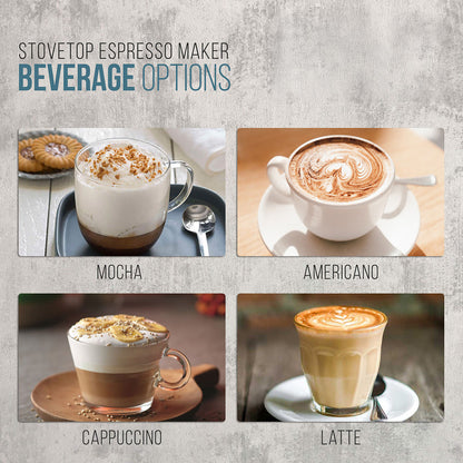 Stovetop Espresso Maker, Rust-Proof Steel