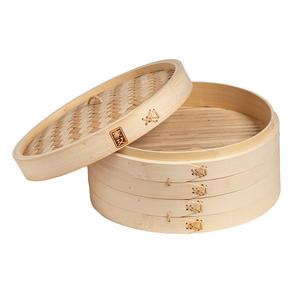 12-Inch 2-Tier Bamboo Steamer Baskets