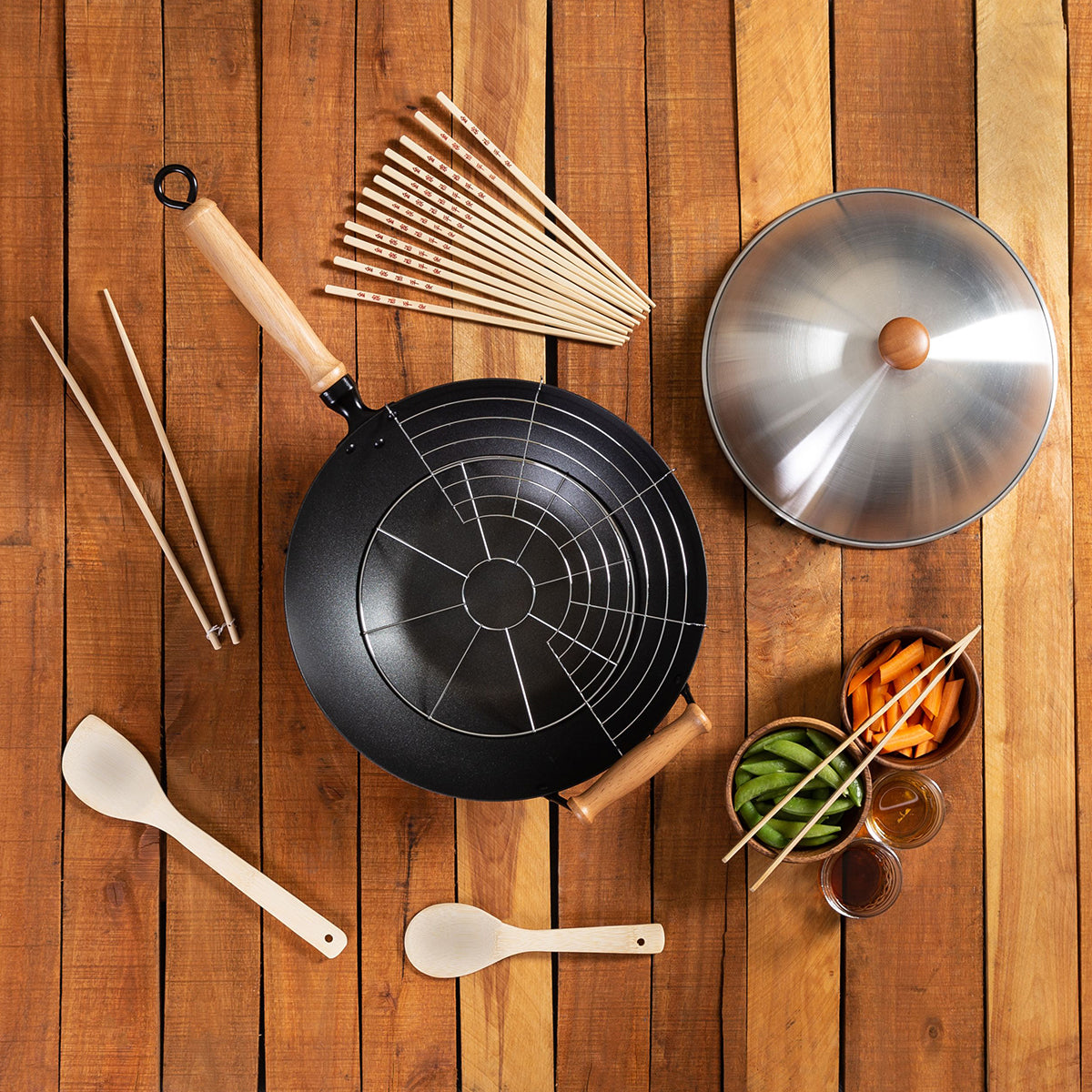 10-Piece 14'' Nonstick Wok Set + Accessories