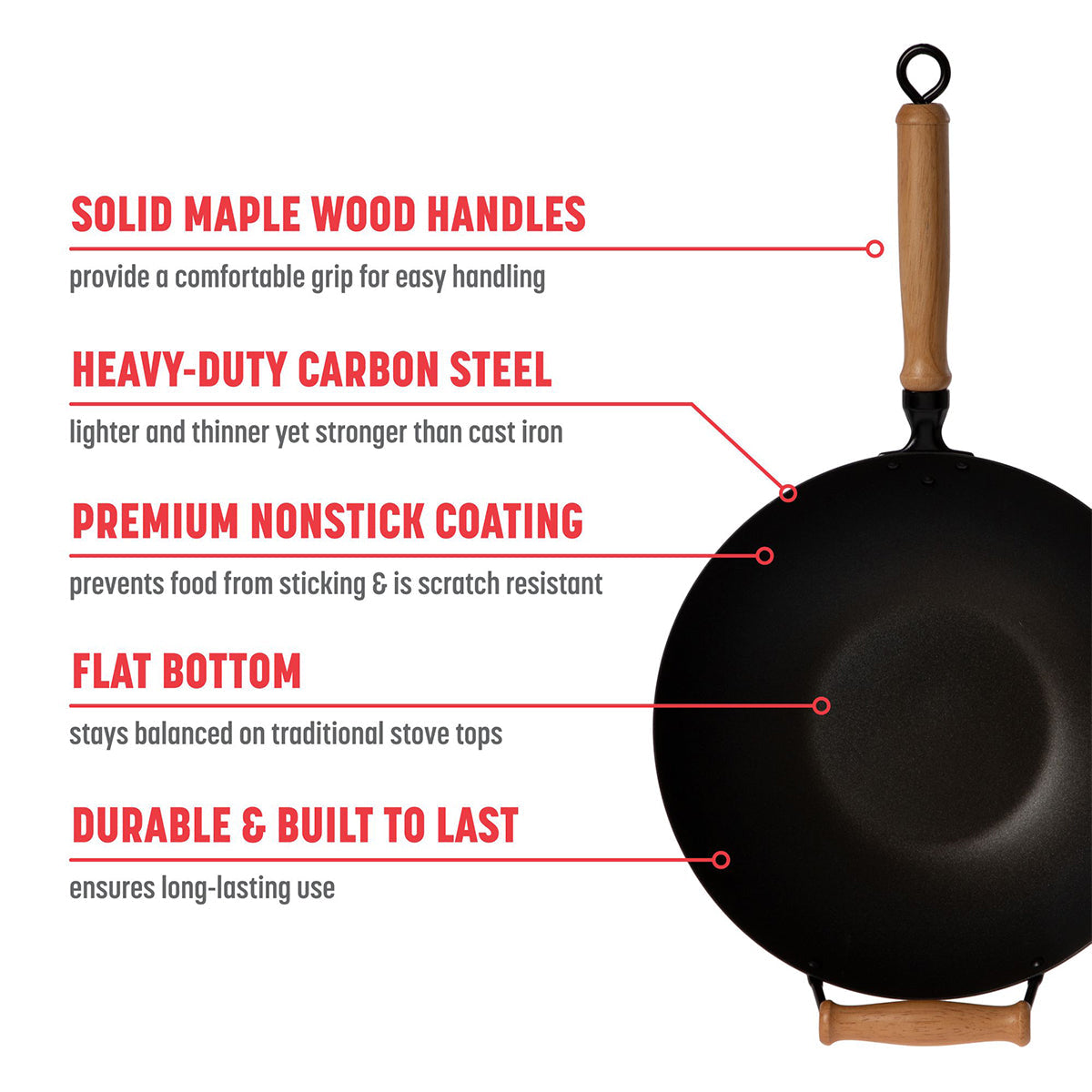 10-Piece 14'' Nonstick Wok Set + Accessories