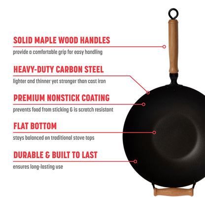 10-Piece 14'' Nonstick Wok Set + Accessories