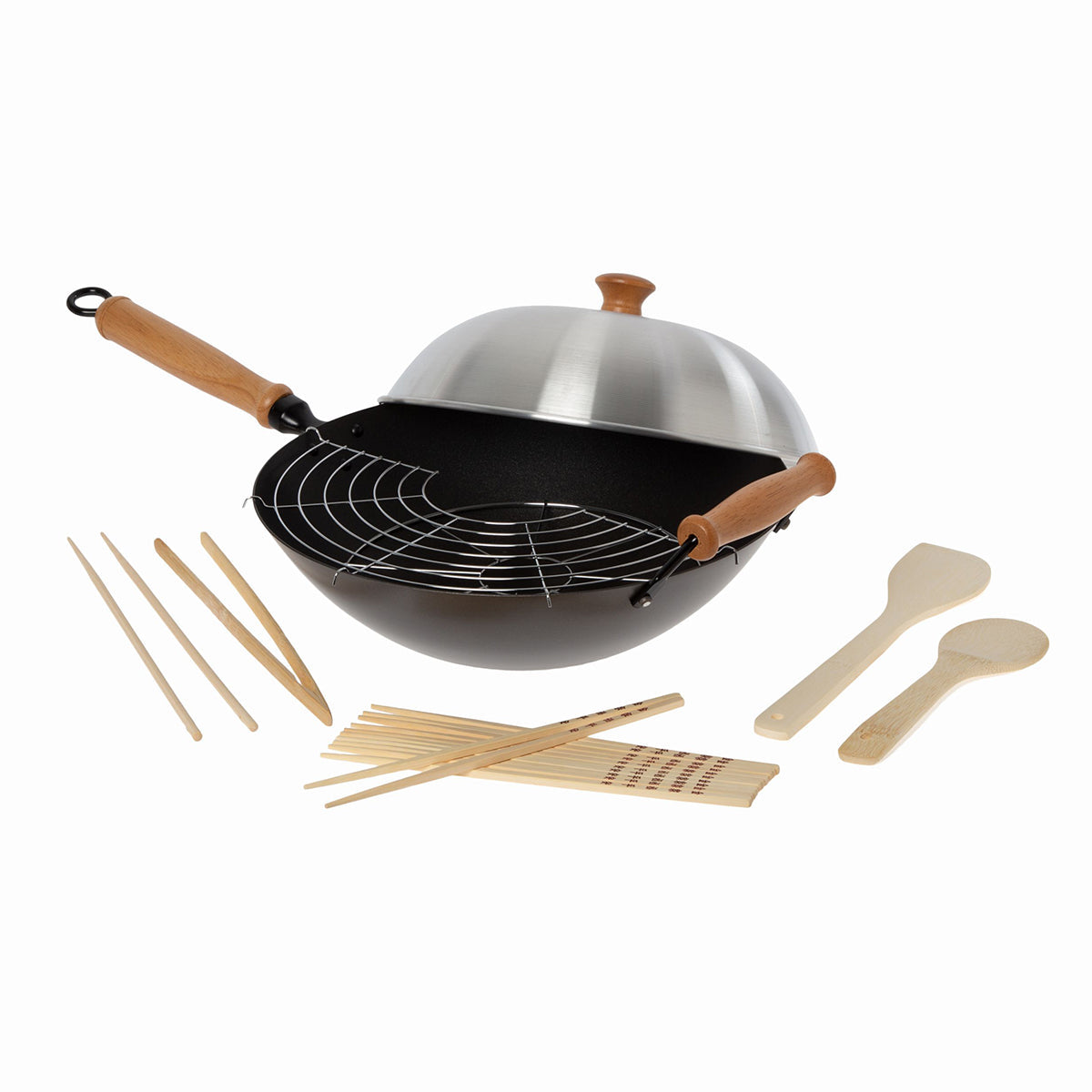 10-Piece 14'' Nonstick Wok Set + Accessories
