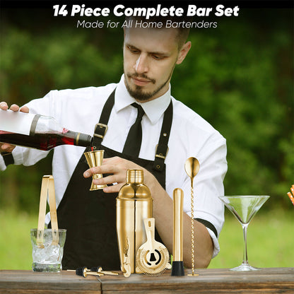 14-Piece Bartender Set, Gold or Silver