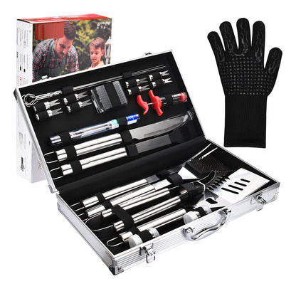 25-Piece Stainless Steel BBQ Tool Set