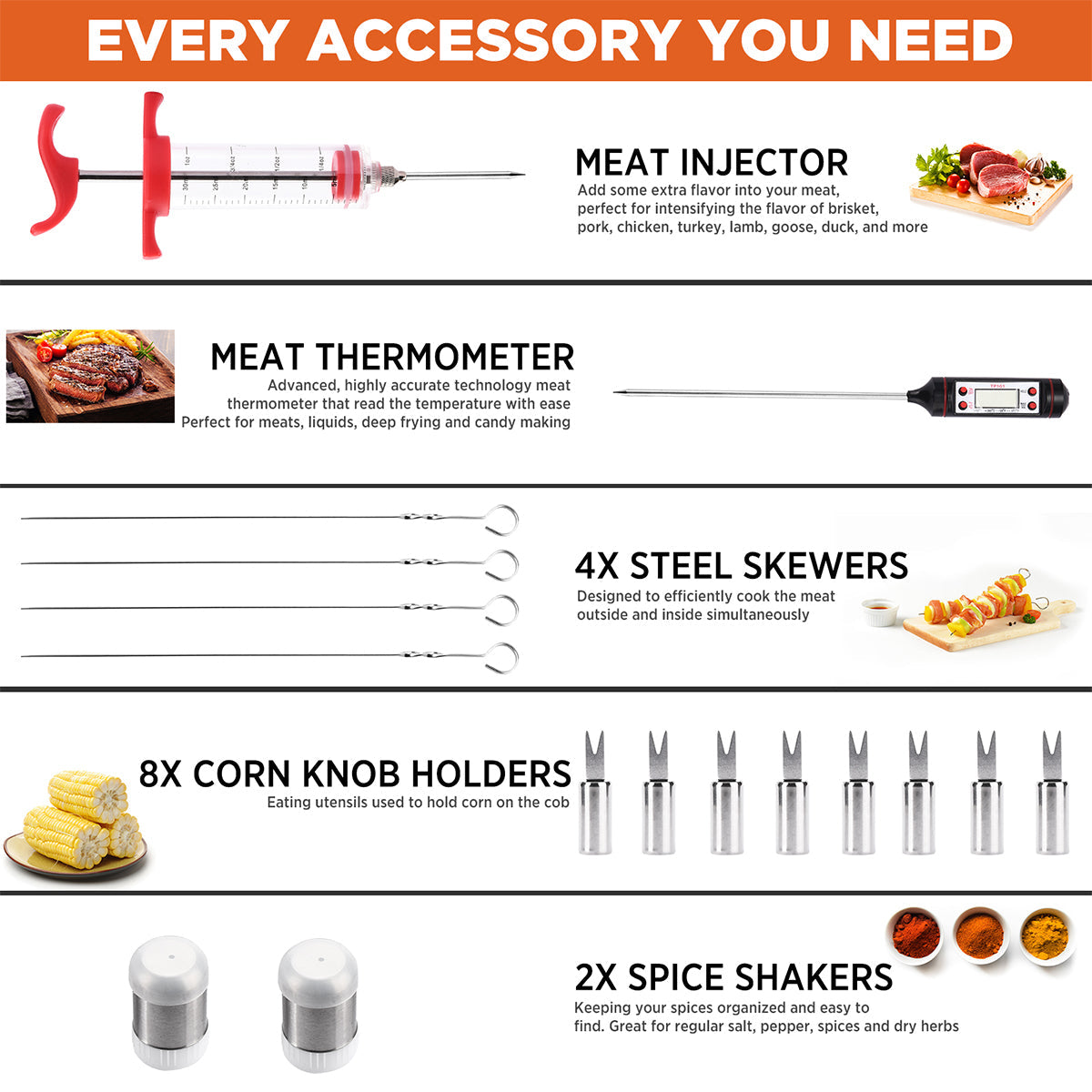25-Piece Stainless Steel BBQ Tool Set