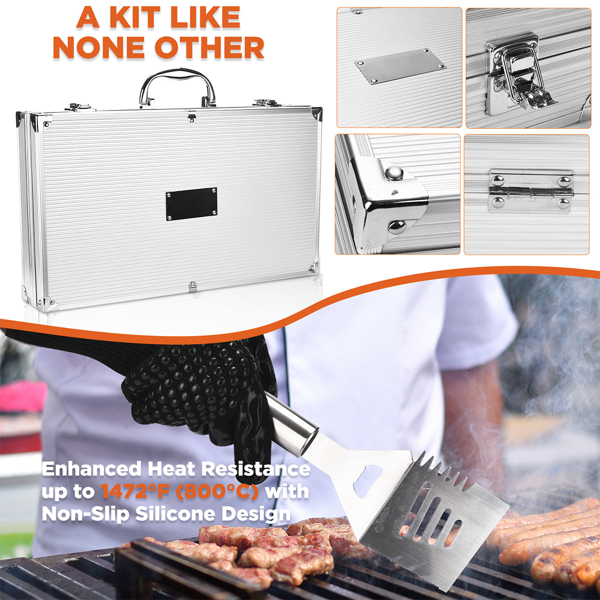 25-Piece Stainless Steel BBQ Tool Set