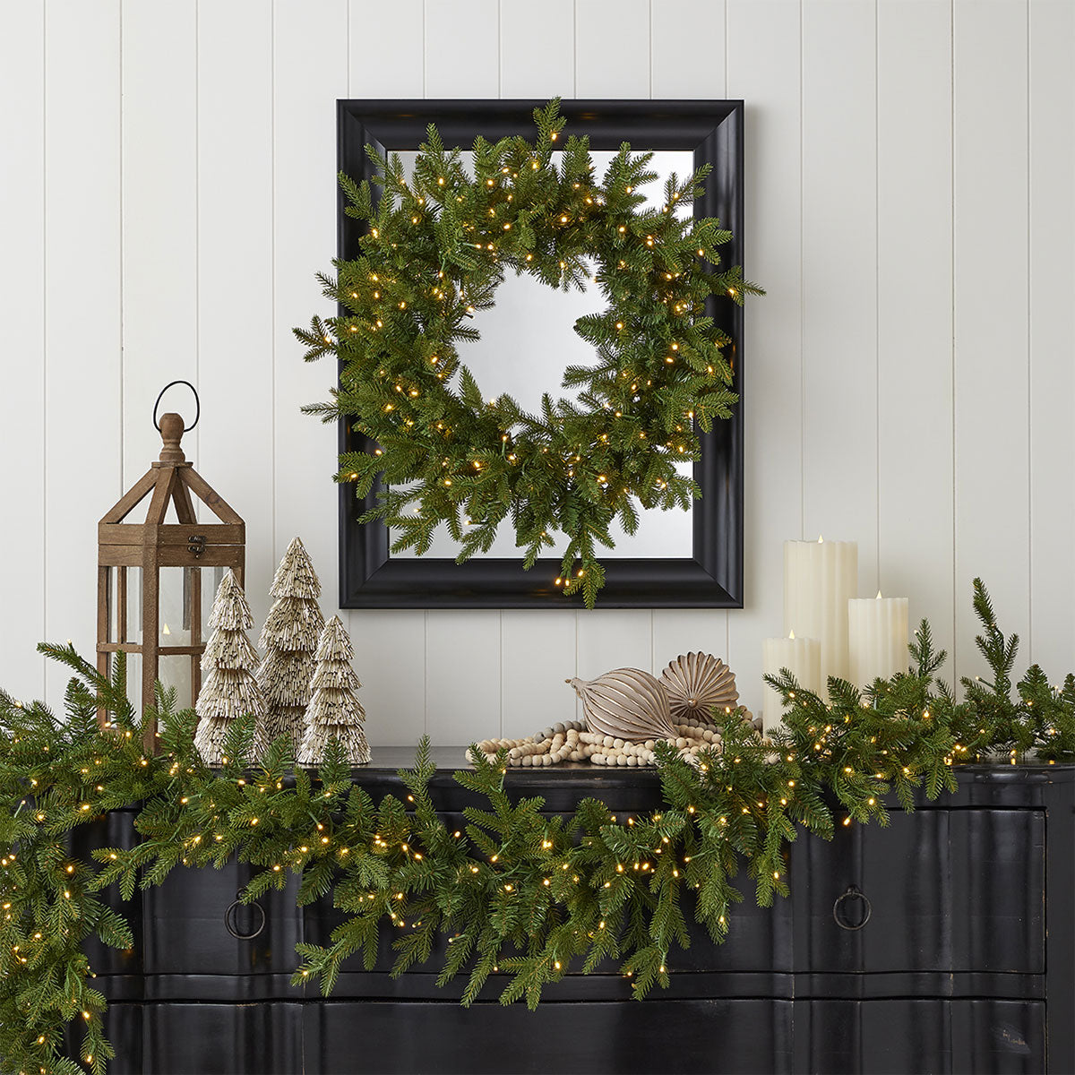 24'' Pine Wreath - Fire-Safe & Allergy-Free