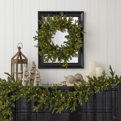 24'' Pine Wreath - Fire-Safe & Allergy-Free