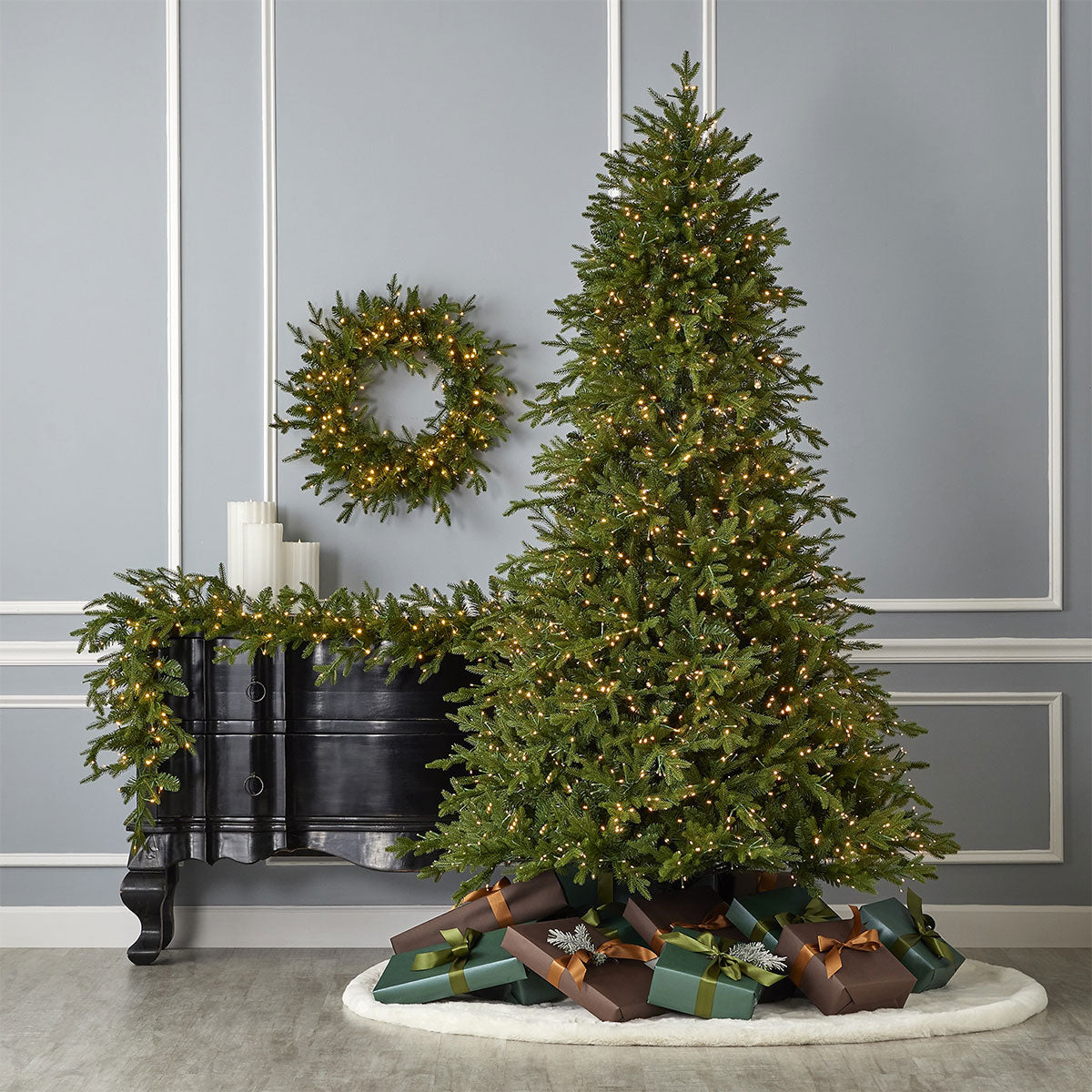 24'' Pine Wreath - Fire-Safe & Allergy-Free