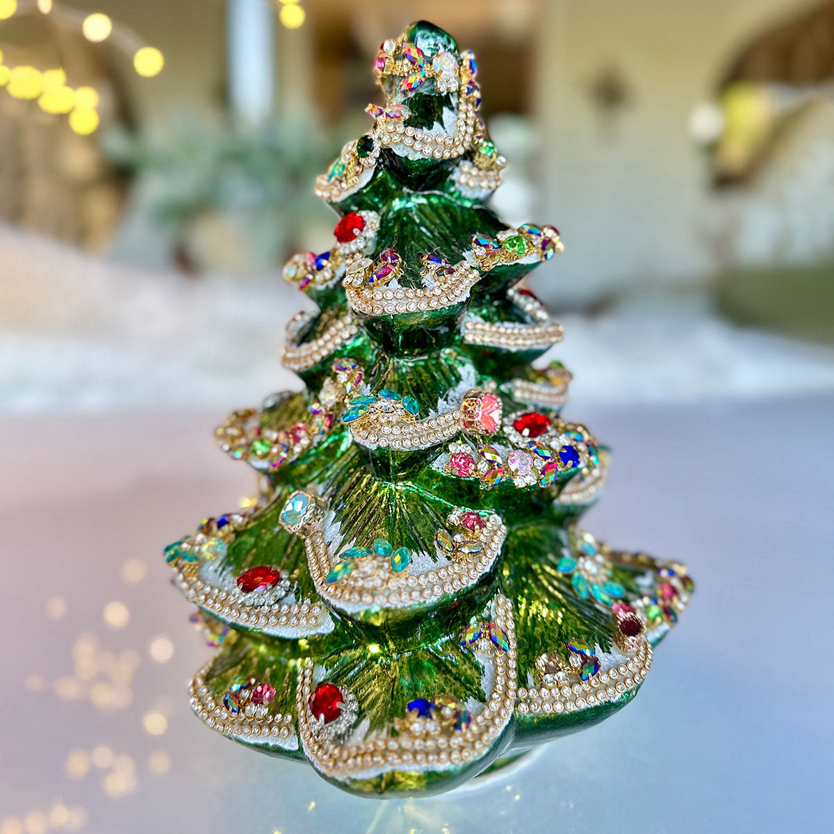 Jeweled LED Mini Christmas Tree, 10"