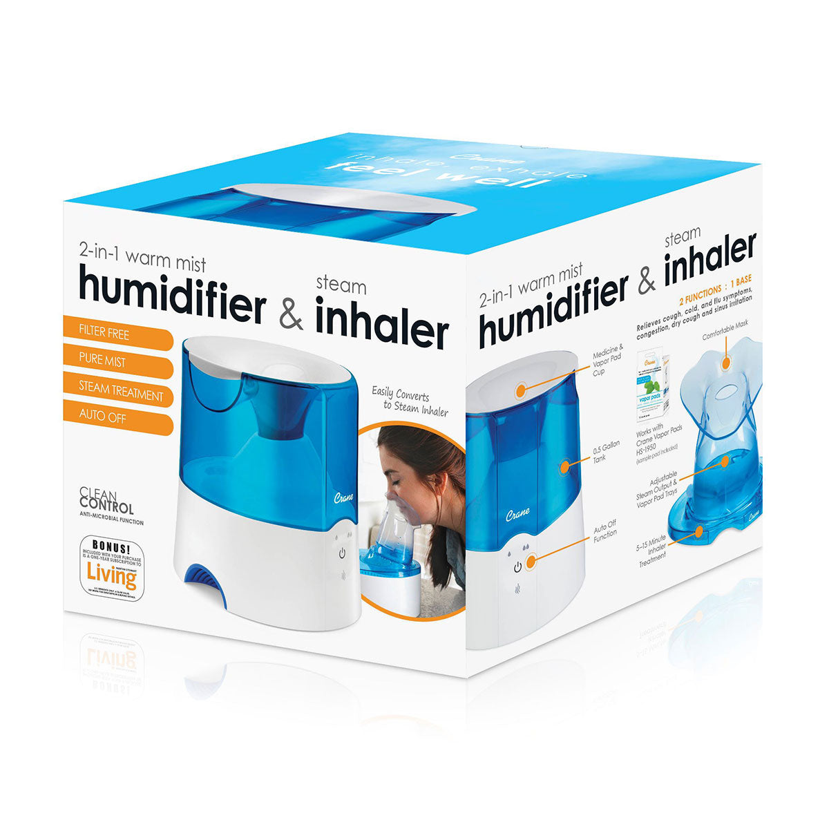 2-in-1 Warm Mist Humidifier & Steam Inhaler