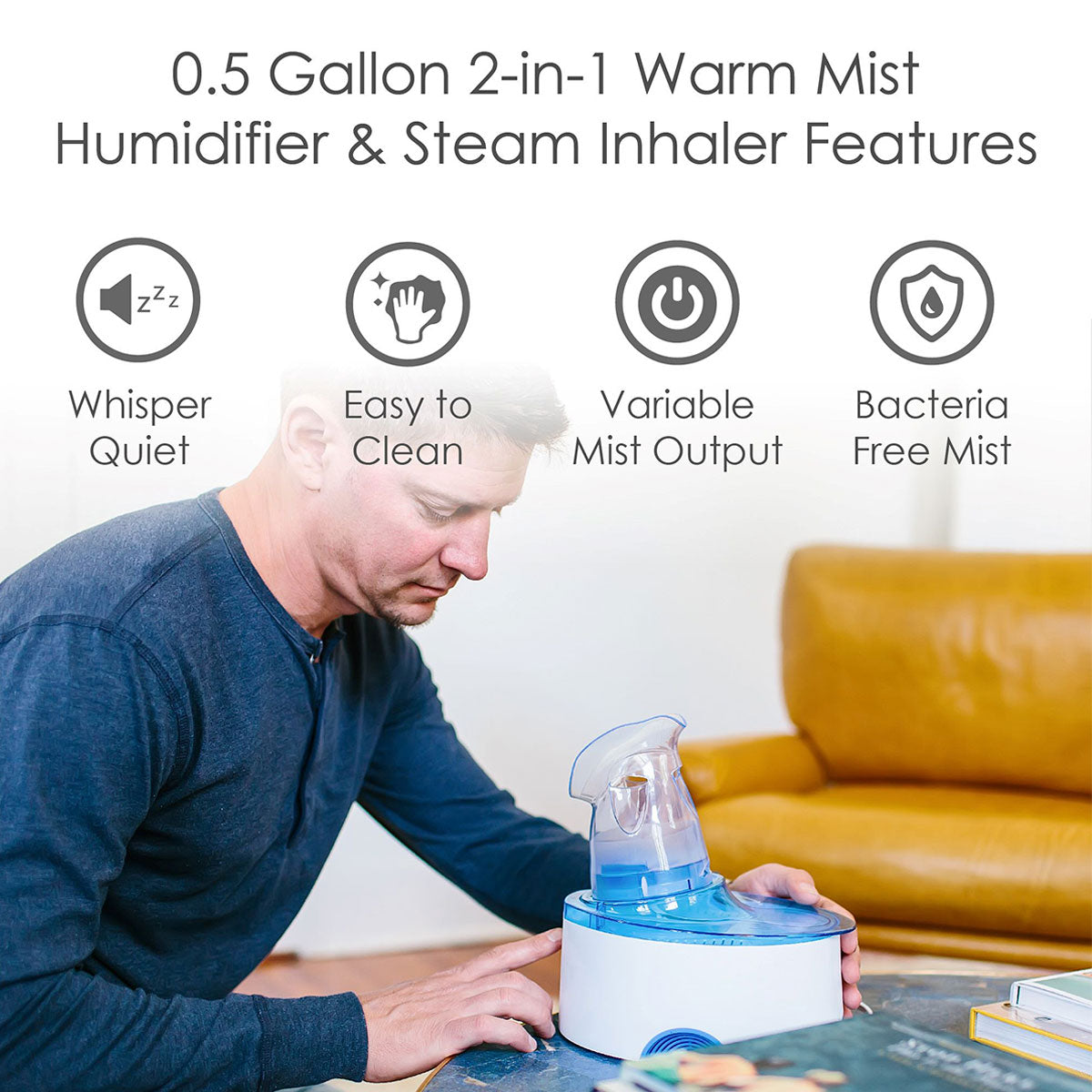 2-in-1 Warm Mist Humidifier & Steam Inhaler