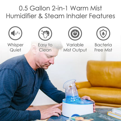 2-in-1 Warm Mist Humidifier & Steam Inhaler