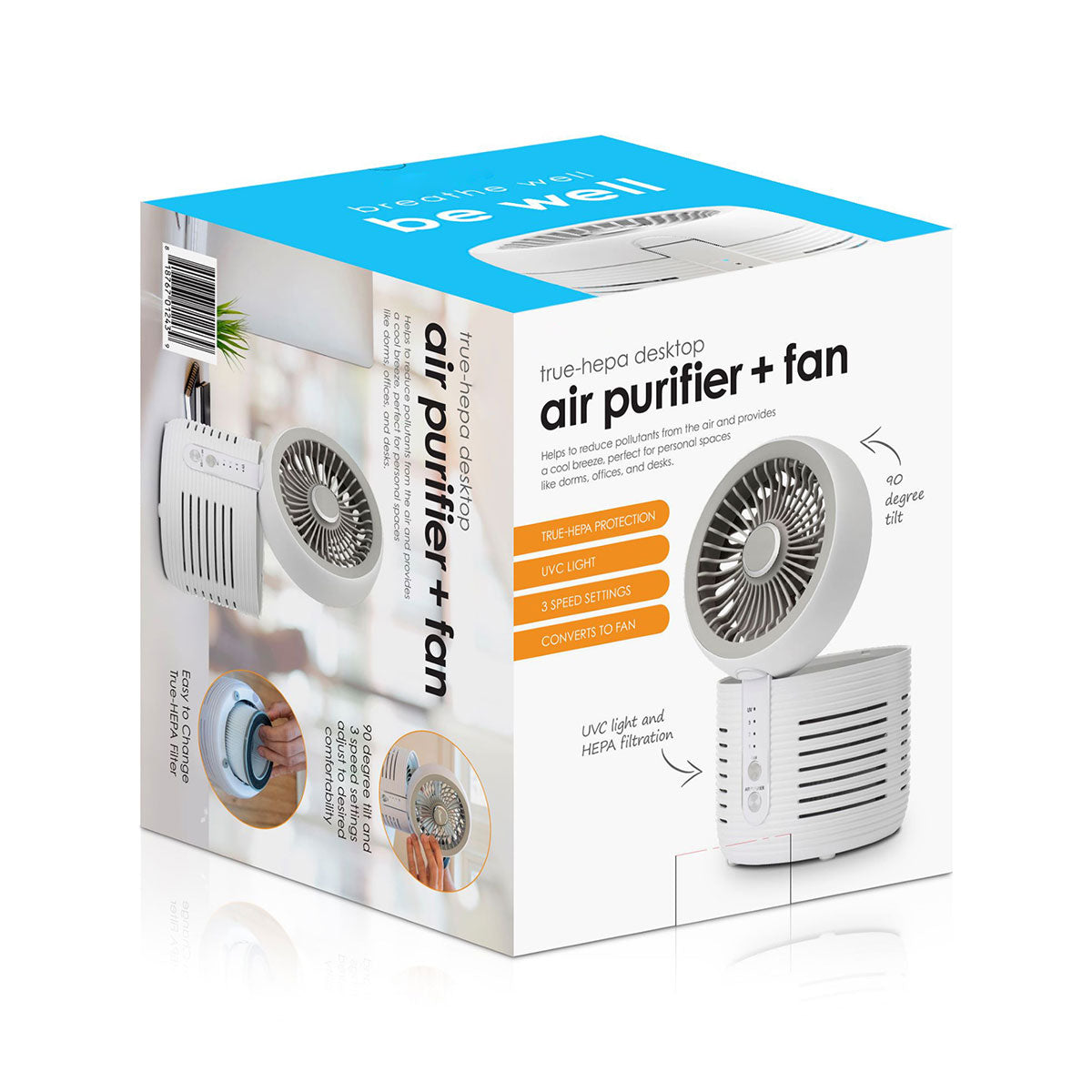 2-in-1 Desktop Air Purifier & Cooling Fan