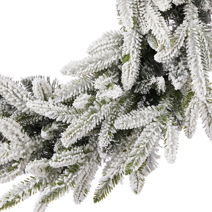 24'' Pre-Lit Flocked Frasier Fir Wreath