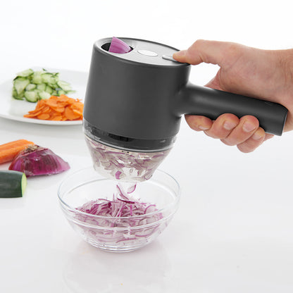 3-in-1 Cordless Food Chopper, Slicer & Frother