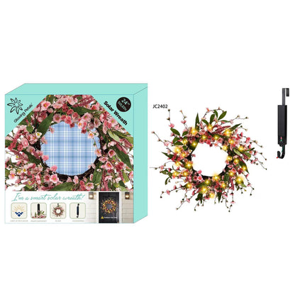 Solar LED Floral Wreath - 8 Designs