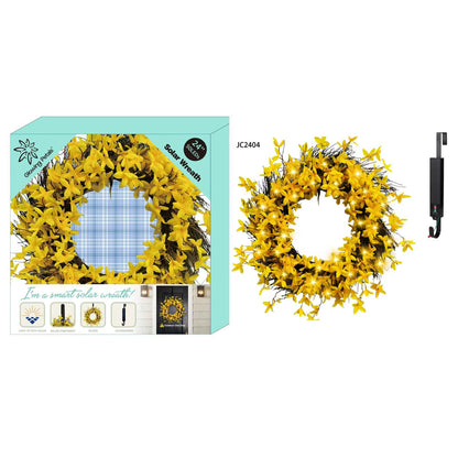 Solar LED Floral Wreath - 8 Designs