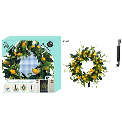 Solar LED Floral Wreath - 8 Designs