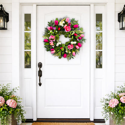 Solar LED Floral Wreath - 8 Designs