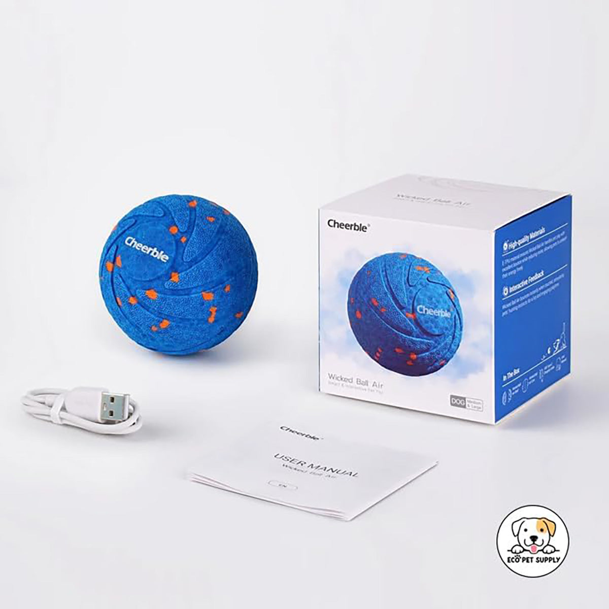 3-Mode Interactive Dog Ball, Rechargeable