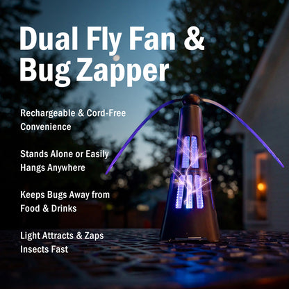 2-in-1 Fly Fan & Zapper, Set of 2