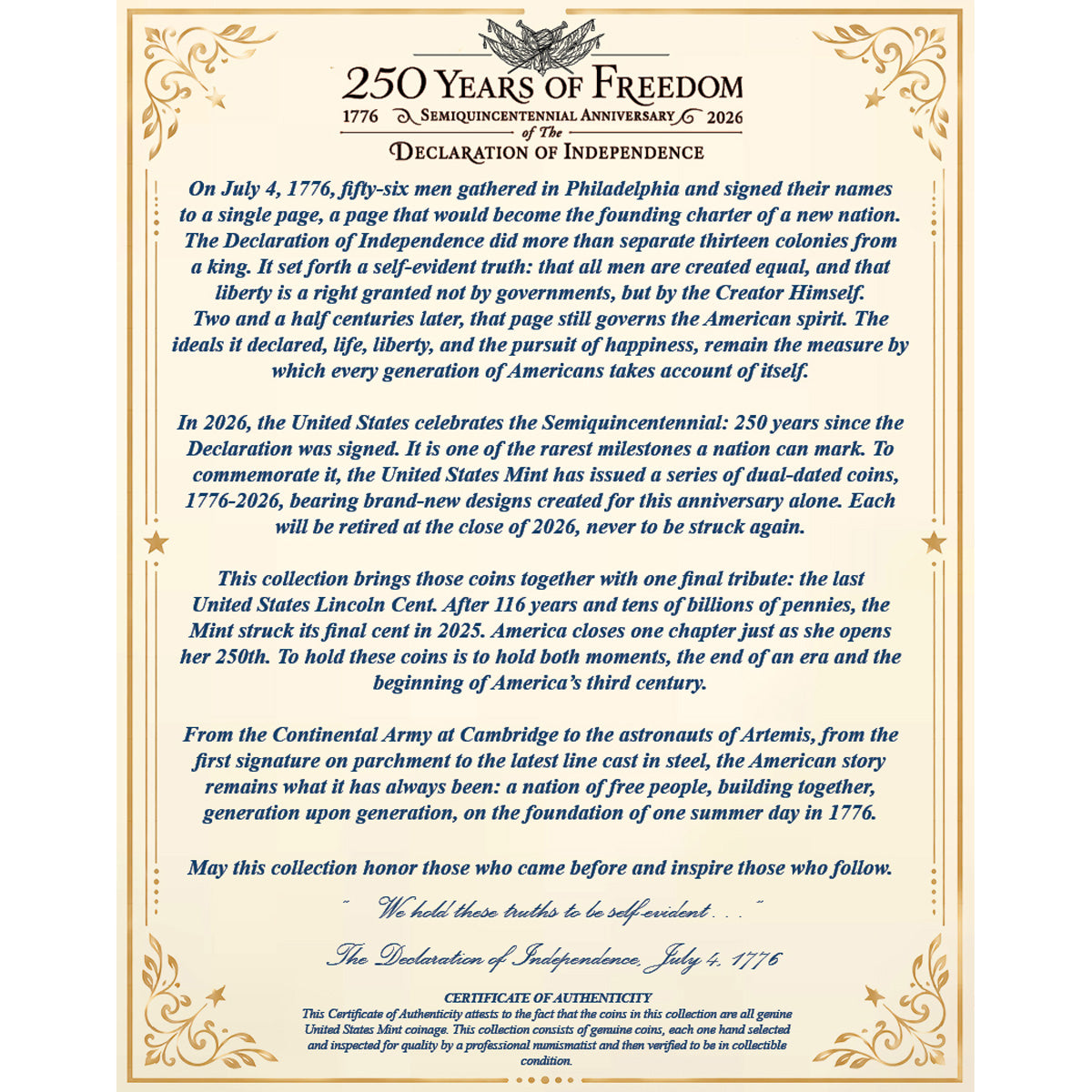 America's 250th Anniversary Coin Set