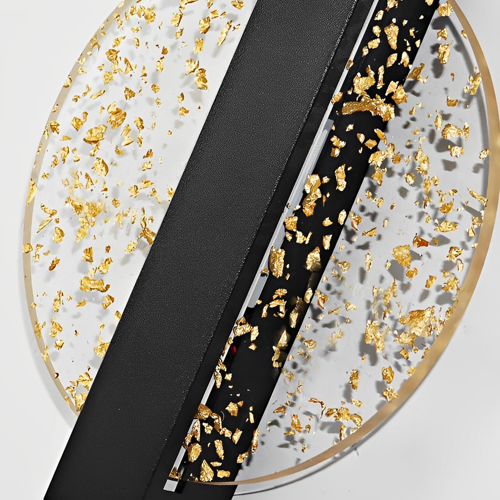 Ergové LED Wall Sconce Acrylic Hardwired Black and Gold
