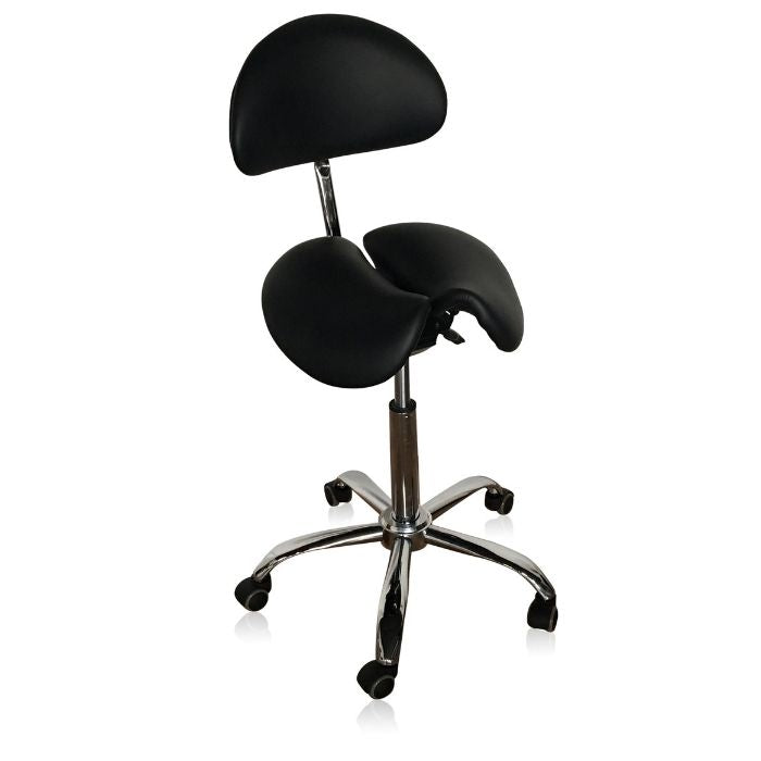 HeavyDuty Split Seat Saddle Stool - 500lbs