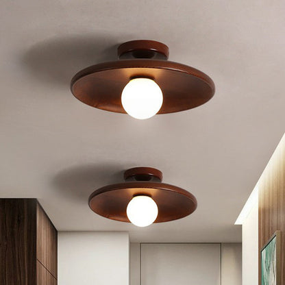 Modern Wooden Semi-Flush Ceiling Light