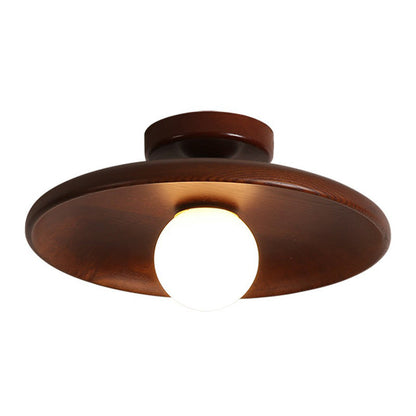 Modern Wooden Semi-Flush Ceiling Light