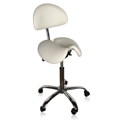 Divided Saddle Seat Stool with Backrest For Dental Hygienist