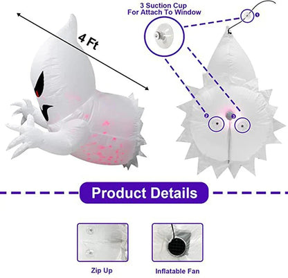 4.6ft Light-Up Inflatable Window Ghost