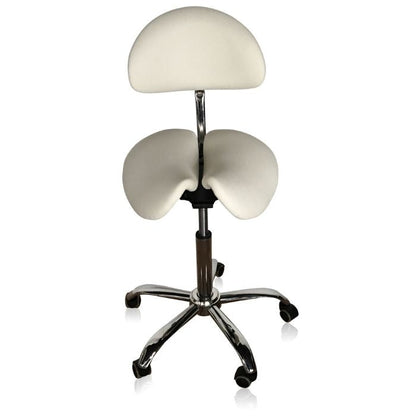 Divided Saddle Seat Stool with Backrest For Dental Hygienist