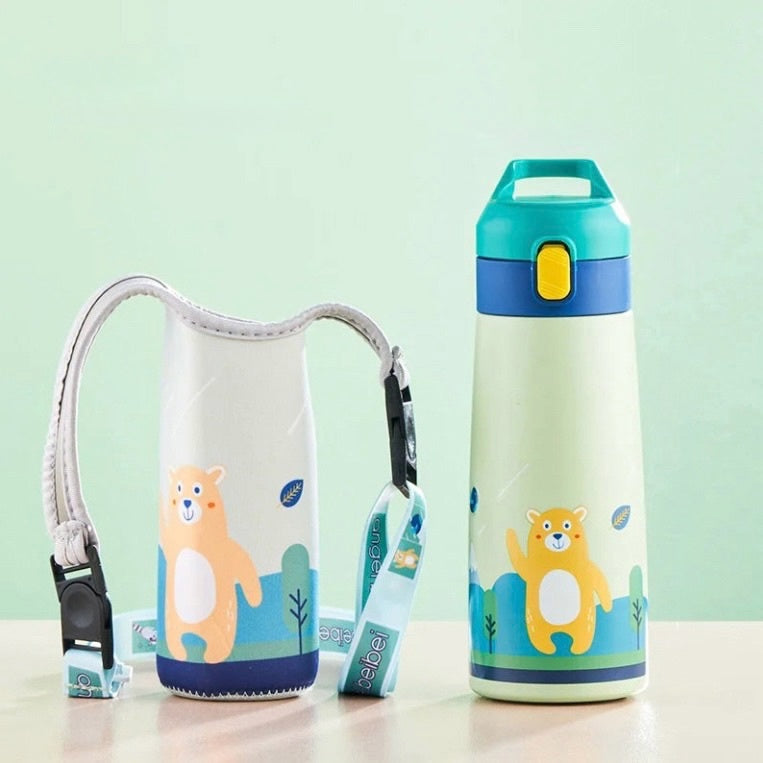 Kids Stainless Steel Straw Thermos with Case