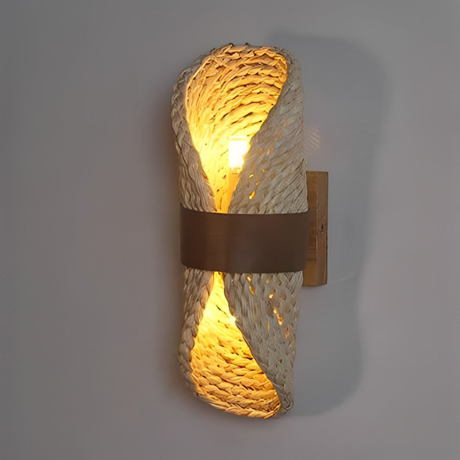 Ergové Rattan Wood Wall Lamp Japandi Up-Down LED