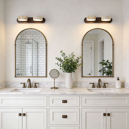 Ergové Japandi Vanity Light Bar Travertine Wall Mount