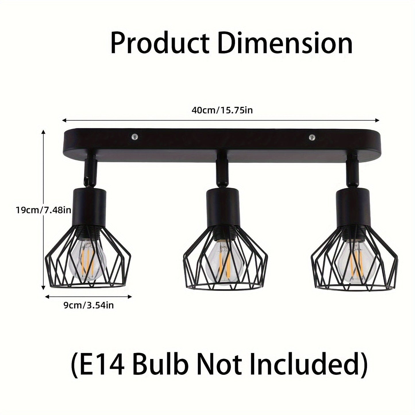 Vintage 3-Light Cage Spotlight