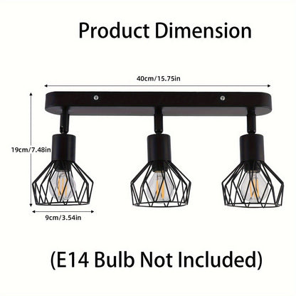 Vintage 3-Light Cage Spotlight